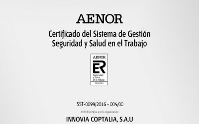 Innovia Coptalia obtiene la nueva certificación ISO 45001:2018